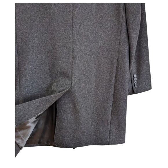 Michael Kors Men's Charcoal Grey Three Button Wool Blend ZipUp Overcoat Size 40R - Picture 6 of 9